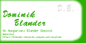 dominik blander business card